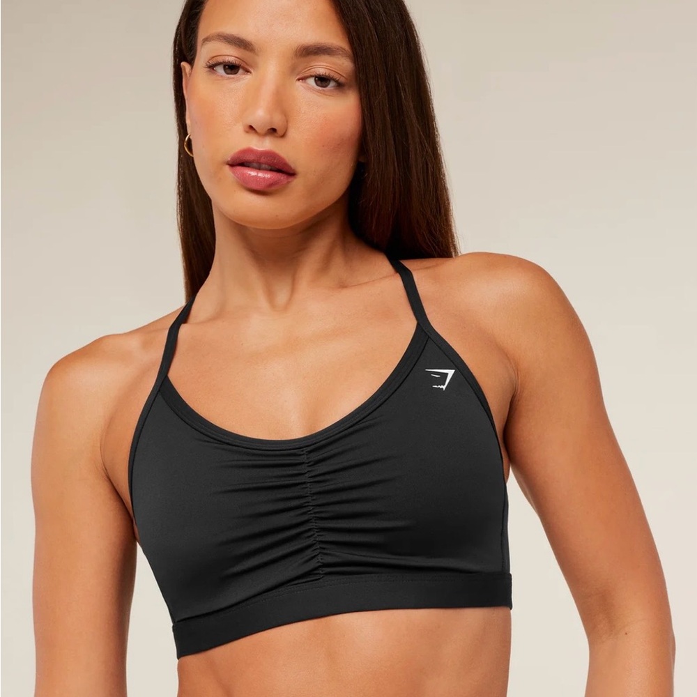 Gymshark Ruched Sports Bra - Black, Medium Support